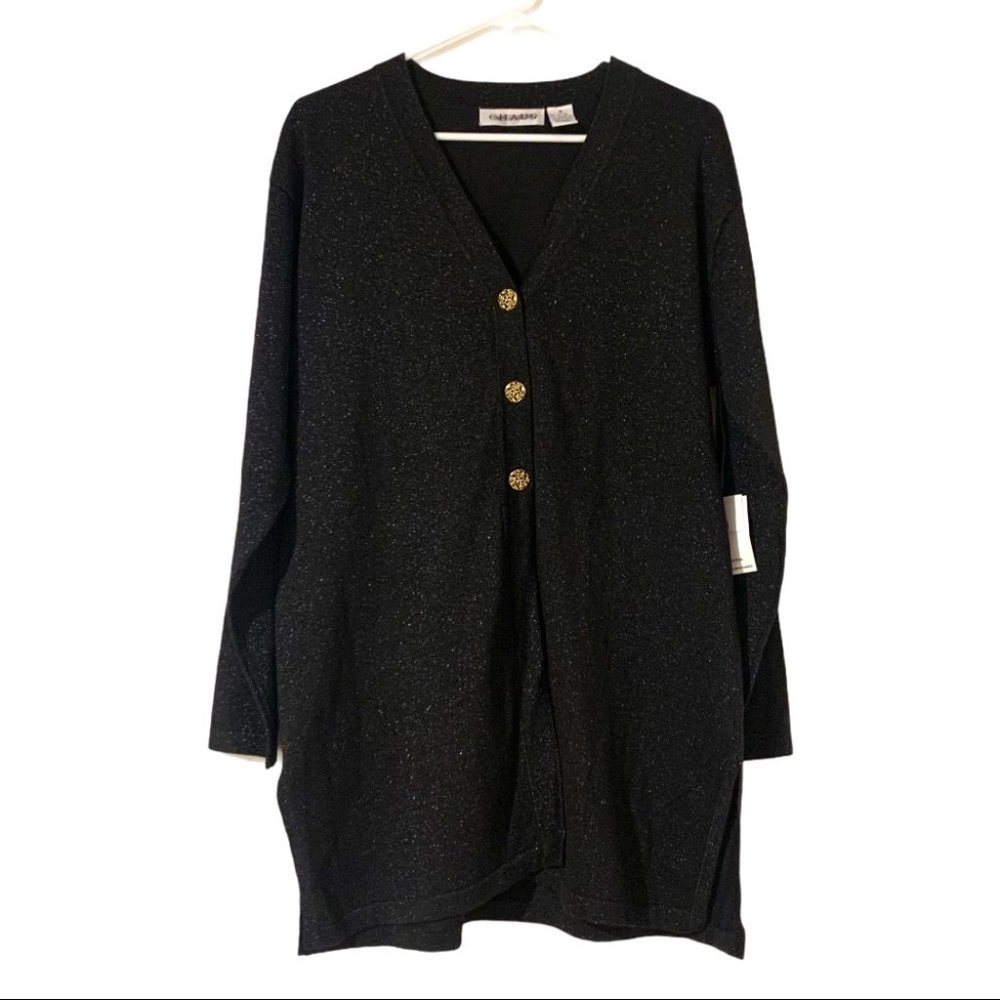 NWT Chaus Metallic Oversized Long Button Cardigan!